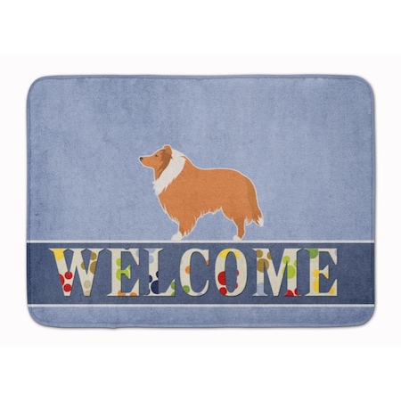 Carolines Treasures Collie Welcome Machine Washable Memory Foam Mat BB5520RUG
